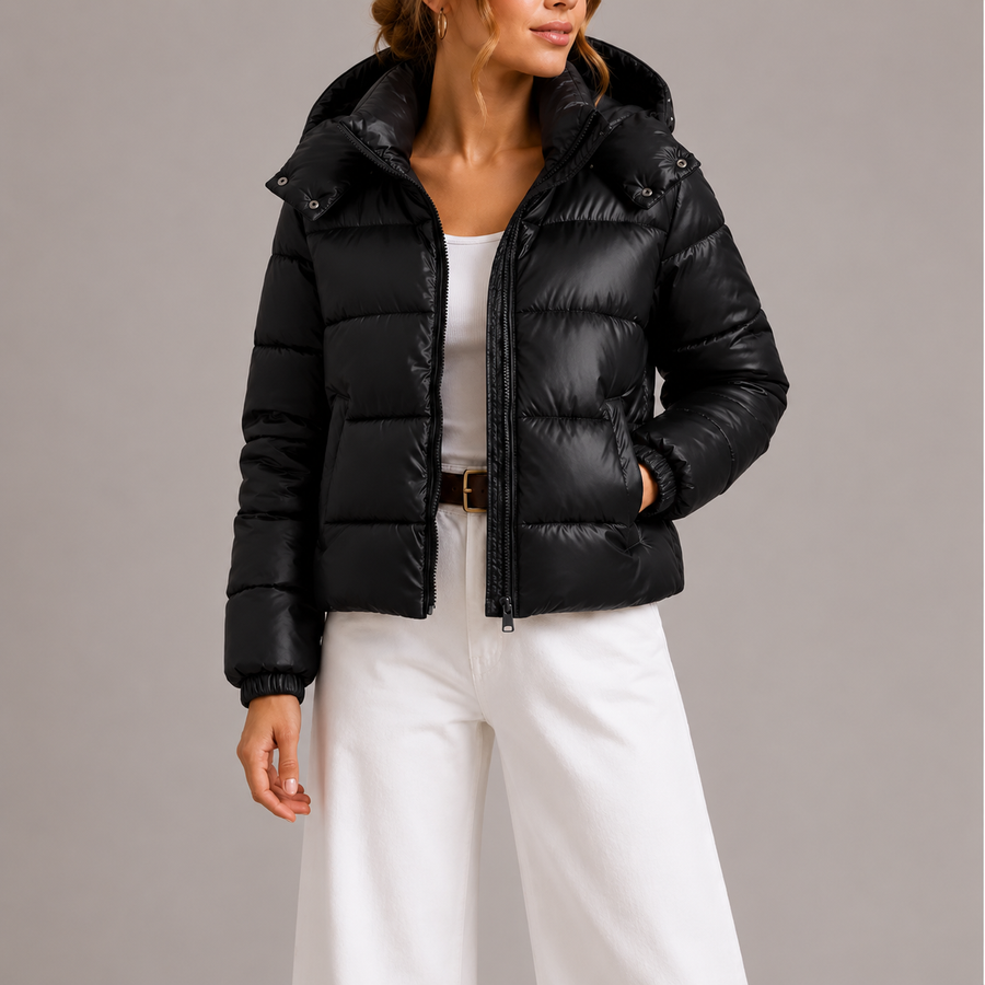 Women's Padded Jacket with Hood for Cold Days