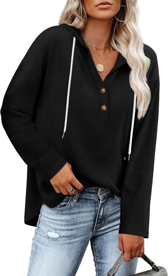 Women's Plaid Hooded Pullover Top for Autumn Winter