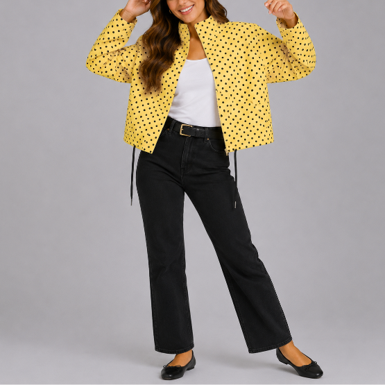 Women's Printed Jacket for Spring Autumn Everyday Wear