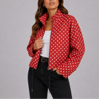 Women's Printed Jacket for Spring Autumn Everyday Wear