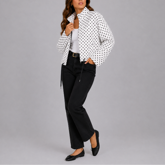 Women's Printed Jacket for Spring Autumn Everyday Wear