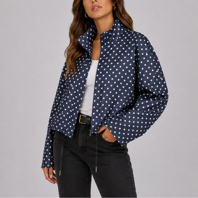 Women's Printed Jacket for Spring Autumn Everyday Wear