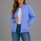 Women's Quilted Bomber Jacket for Spring Autumn Wear