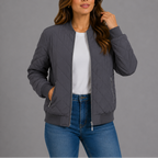 Women's Quilted Bomber Jacket for Spring Autumn Wear