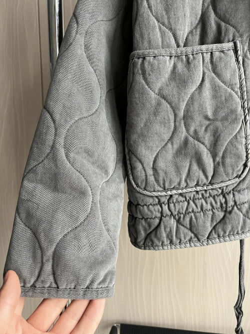 Women's Quilted Jacket with High Collar Autumn Wear