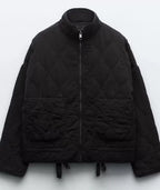 Women's Quilted Jacket with High Collar Autumn Wear