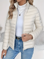 Women's Quilted Jacket with High Collar for Winter