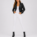 Women's Quilted Leather Jacket for Autumn Winter Style