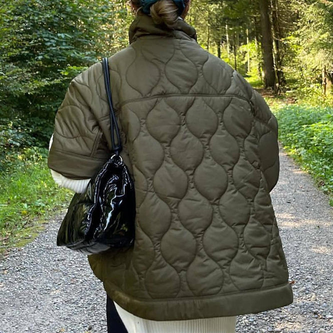 Women's Quilted Oversized Poncho Jacket for Cooler Days