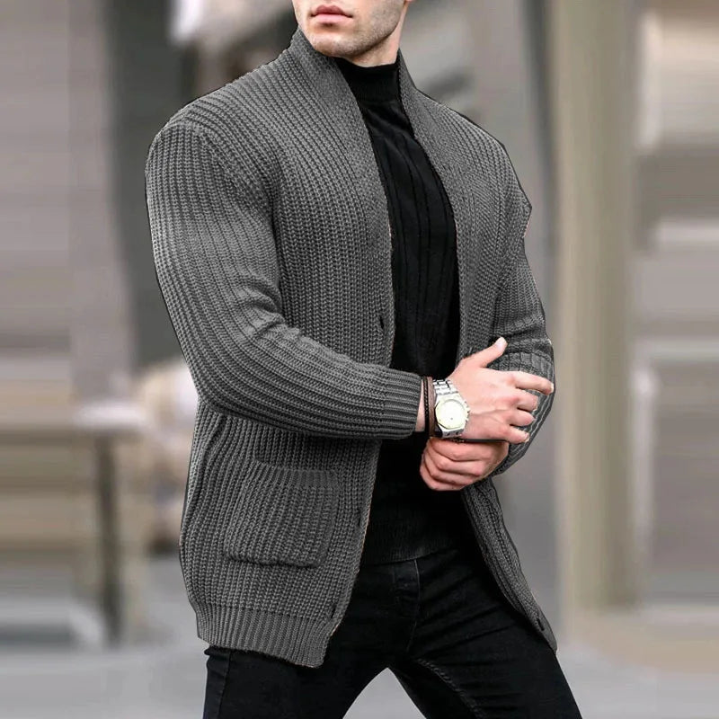 Women's Ribbed Knit Button Front Long Cardigan Sweater