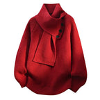 Women's Shawl Collar Knit Sweater for Winter Wear