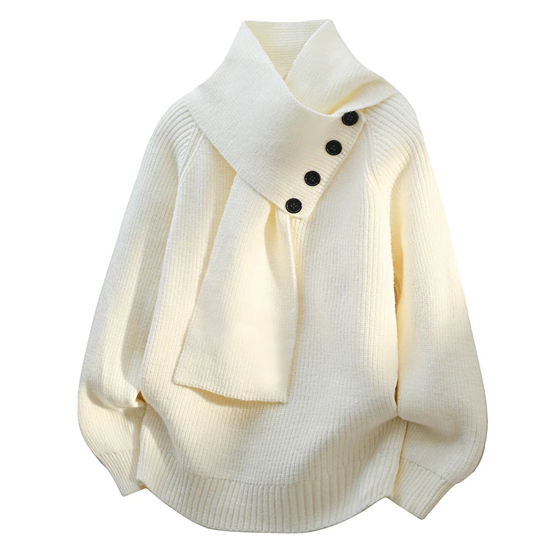 Women's Shawl Collar Knit Sweater for Winter Wear