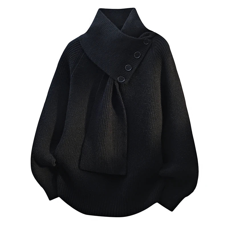 Women's Shawl Collar Knit Sweater for Winter Wear