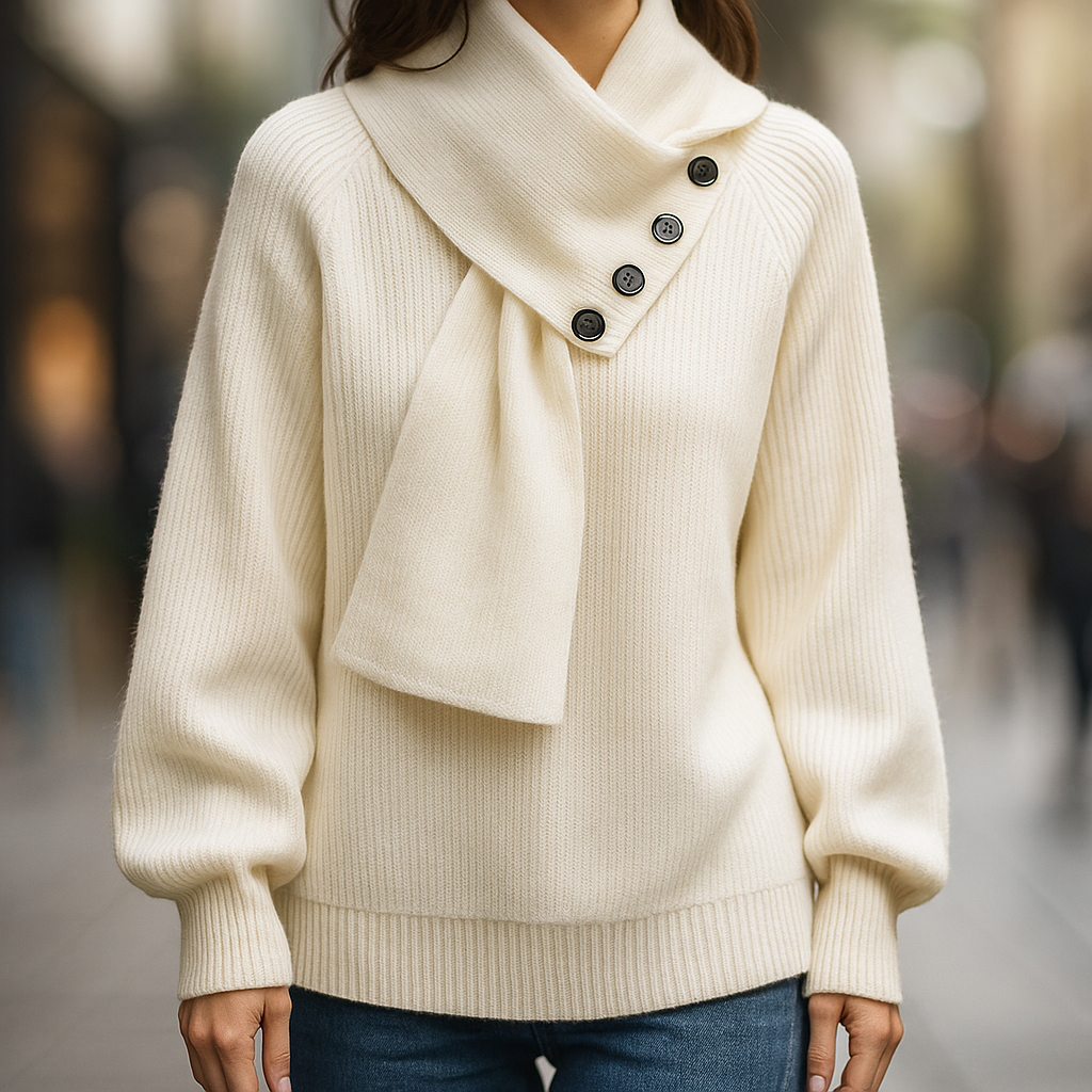 Women's Shawl Collar Knit Sweater for Winter Wear