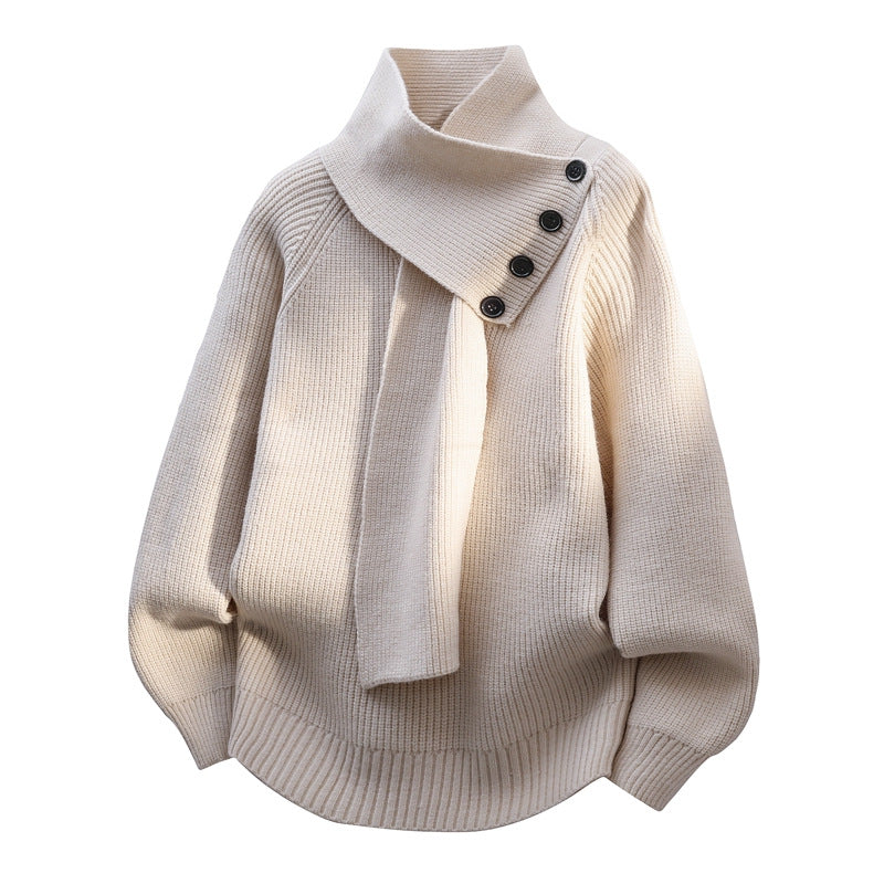Women's Shawl Collar Knit Sweater for Winter Wear