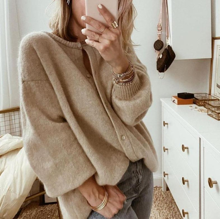 Women's Soft Knit Button Front Cardigan for Autumn