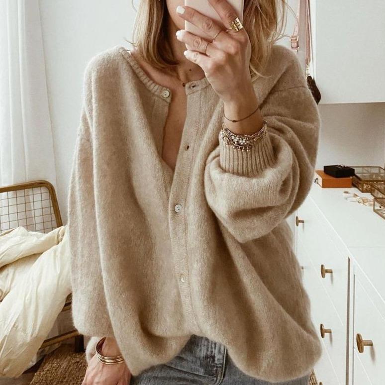 Women's Soft Knit Button Front Cardigan for Autumn