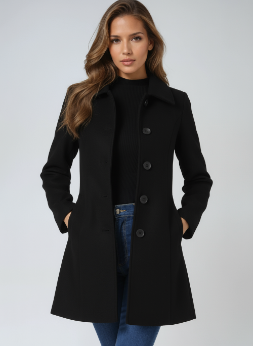 Women's Structured Coat for Autumn Winter Wear
