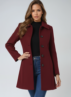 Women's Structured Coat for Autumn Winter Wear