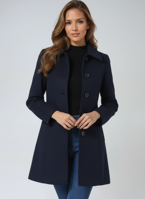 Women's Structured Coat for Autumn Winter Wear