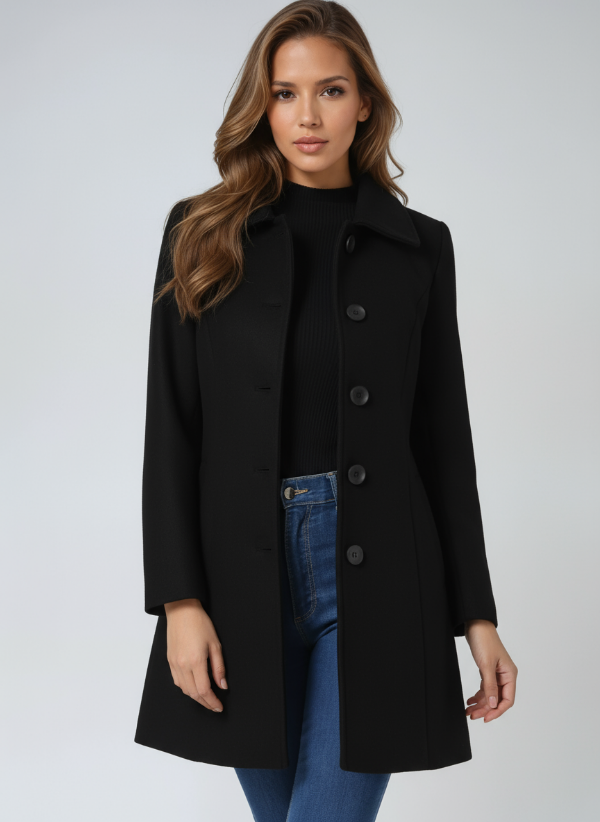 Women's Structured Coat for Autumn Winter Wear