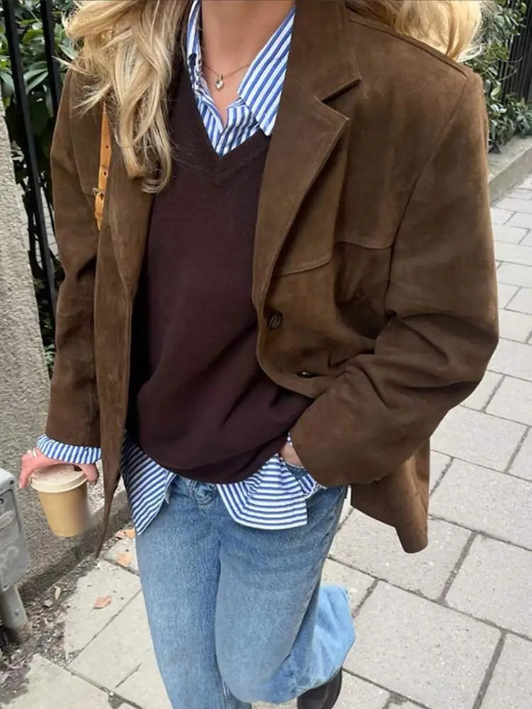 Women's Structured Jacket for Autumn Winter Wear