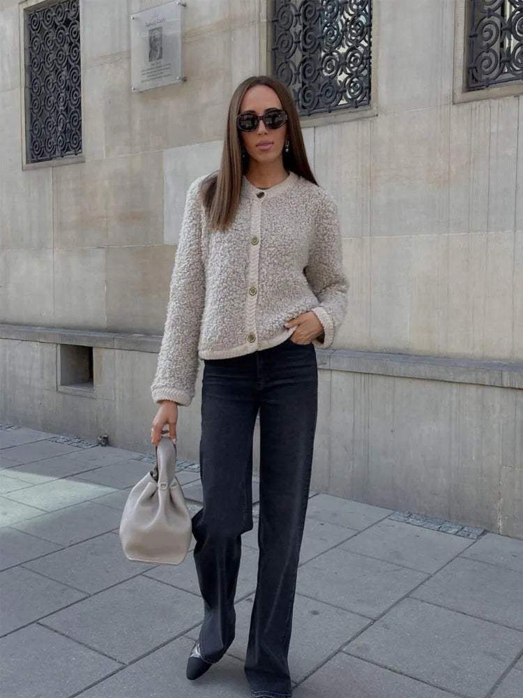 Women's Textured Button Cardigan for Cooler Days