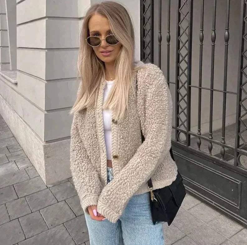 Women's Textured Button Cardigan for Cooler Days