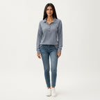 Women's Textured Collared Sweater for Autumn Winter Wear