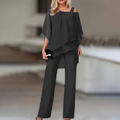 Women's Two Piece Trousers Set for Seasonal Wear