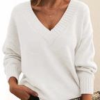 Women's V Neck Sweater for Autumn Winter Layering