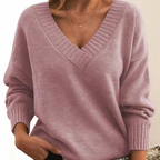 Women's V Neck Sweater for Autumn Winter Layering