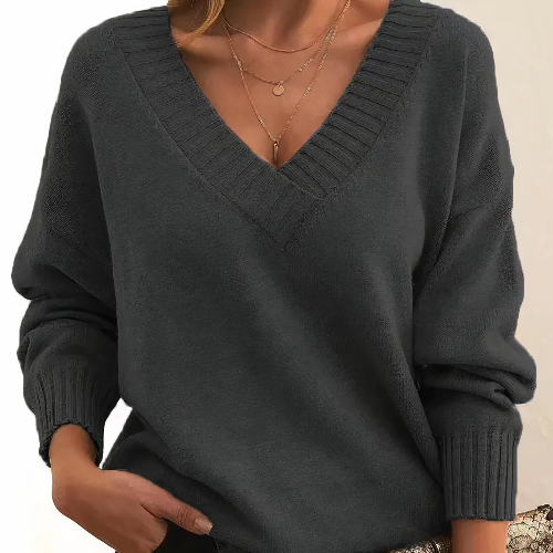 Women's V Neck Sweater for Autumn Winter Layering