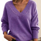 Women's V Neck Sweater for Autumn Winter Layering