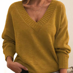 Women's V Neck Sweater for Autumn Winter Layering