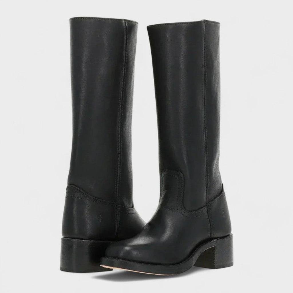 Women's Knee High Western Boots, Black – front view
