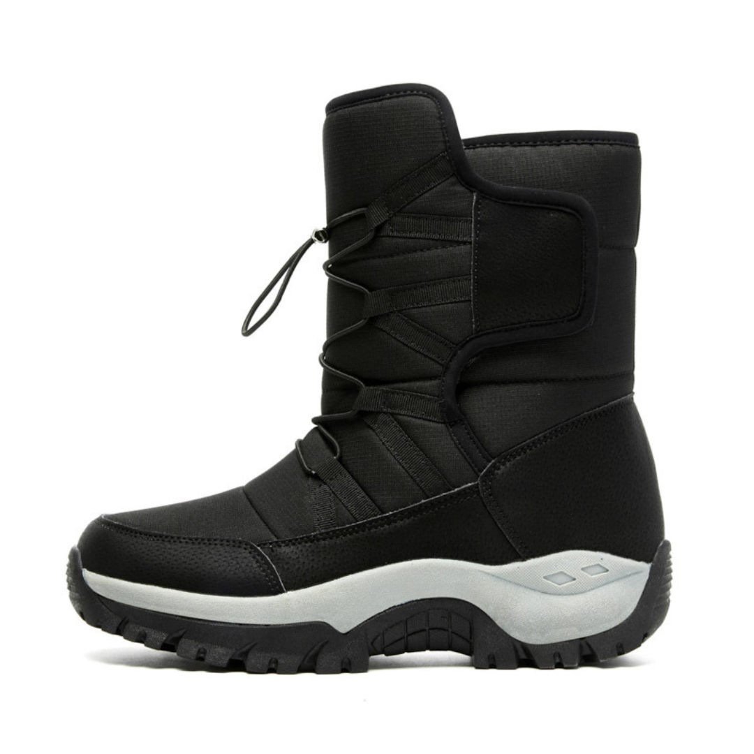 Women's Lace-Up Snow Boots, Black – product view