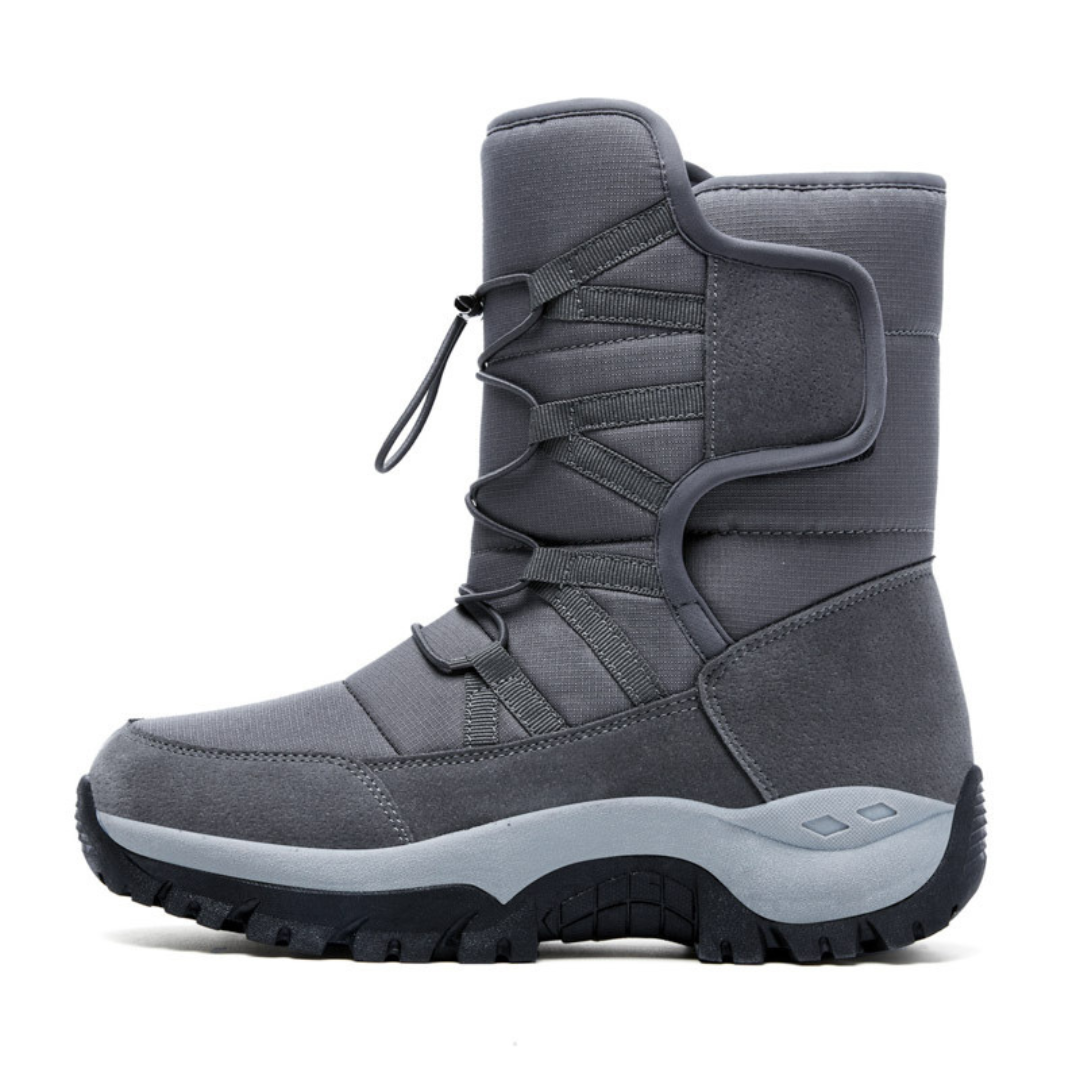 Women's Lace-Up Snow Boots, Gray – product view