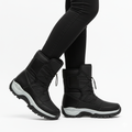 Women's Lace-Up Snow Boots, Black – front view