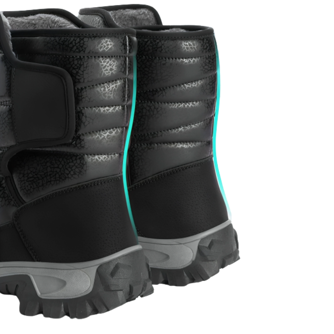 Women's Lace-Up Snow Boots, Black – back view