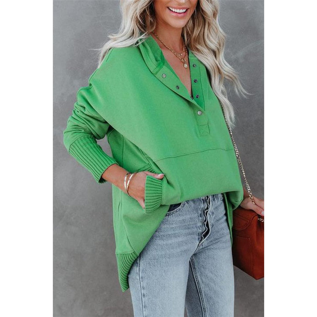 Women's Oversized Hooded Sweatshirt, Green – front view