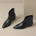 Women's Pointed Toe Ankle Boots, Black – front view
