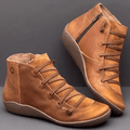 Women's Strap Detail Ankle Boots, Brown – front view