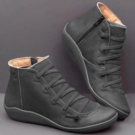 Women's Strap Detail Ankle Boots, Black – front view