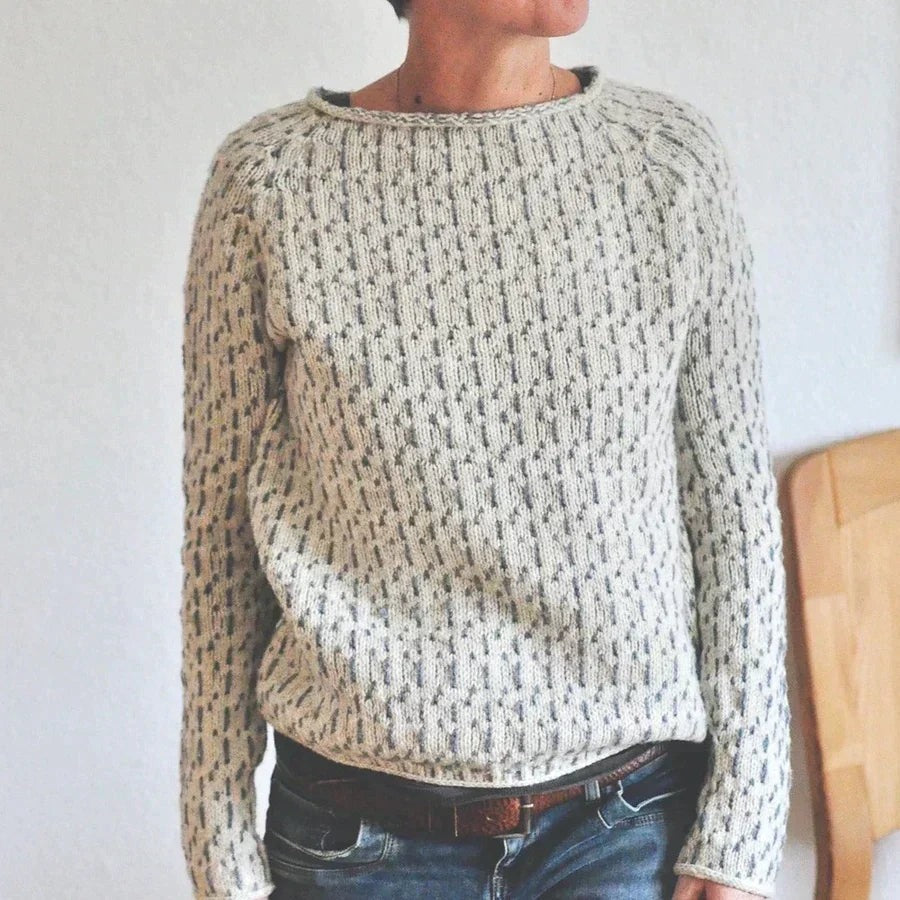 Women's Textured Knit Sweater, Gray – view 2