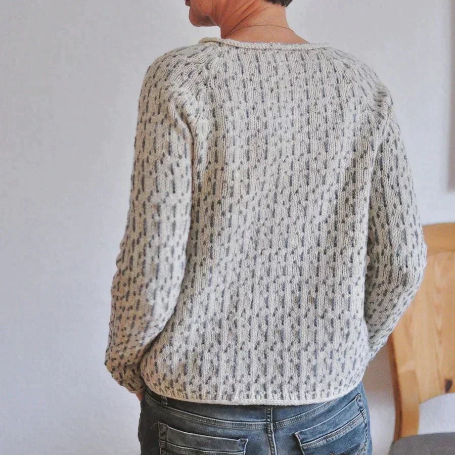 Women's Textured Knit Sweater, Gray – view 5
