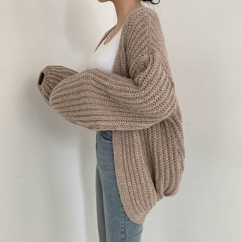 Women's Chunky Knit Open Front Cardigan – additional view 1