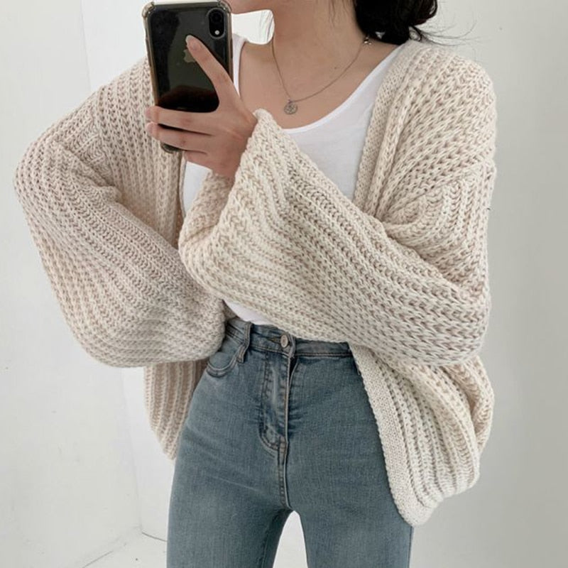 Women's Chunky Knit Open Front Cardigan – additional view 2