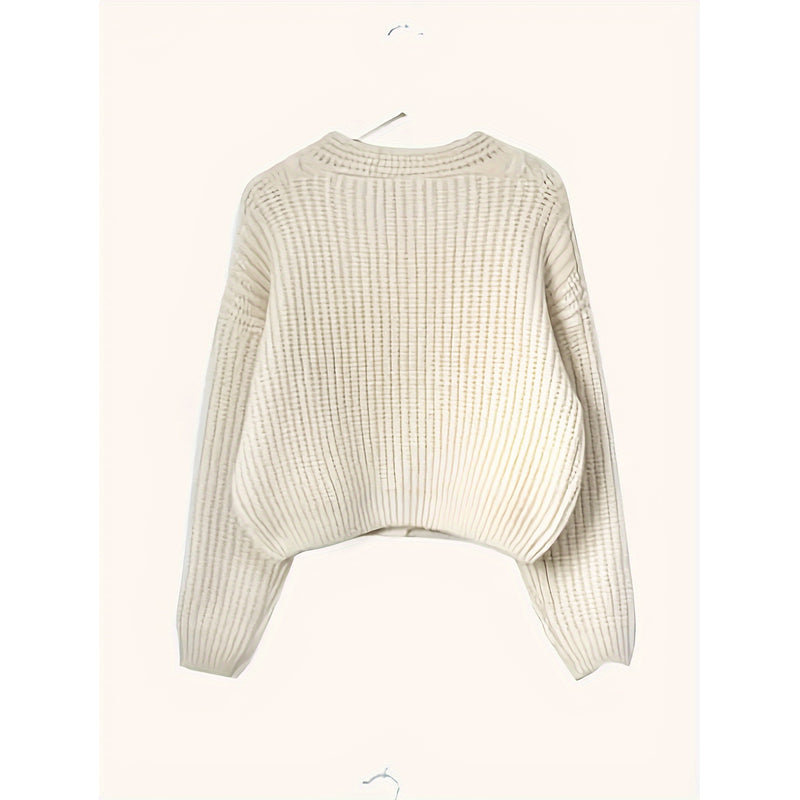 Women's Chunky Knit V Neck Cardigan – additional view 1