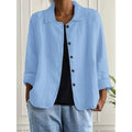 Women's Collared Shirt Cardigan with Button Front in Light Blue